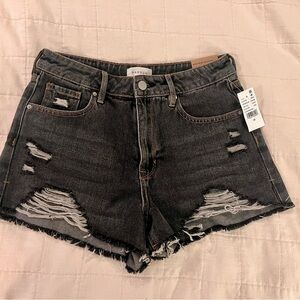 Pacsun Black Distressed Denim Jean Shorts